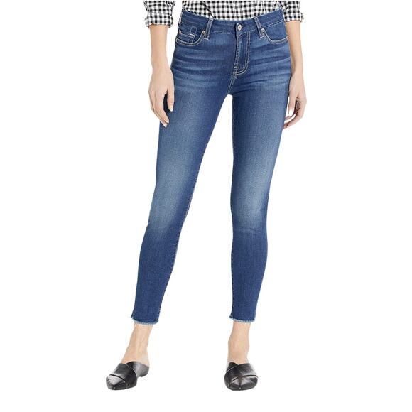 7 for all mankind b(air) ankle skinny w/ raw hem in duchess mended 30 - Picture 1 of 11